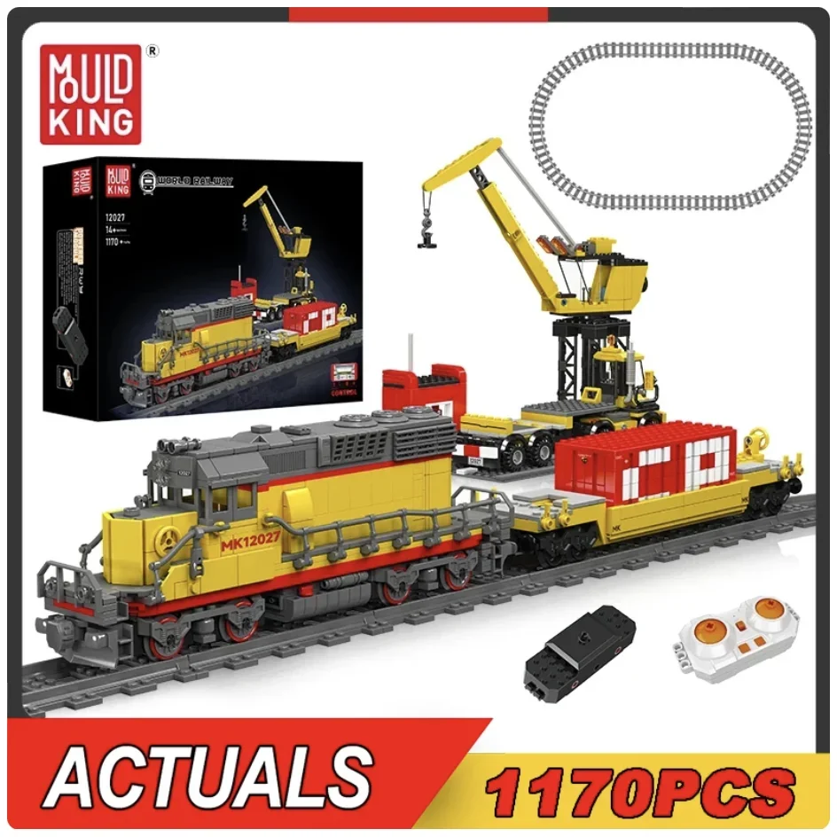 Mould King 12027 High-Tech Building Block Remote Control EMD SD40-2 Diesel Locomotive Model RC Train Toys Kids Christmas Gifts