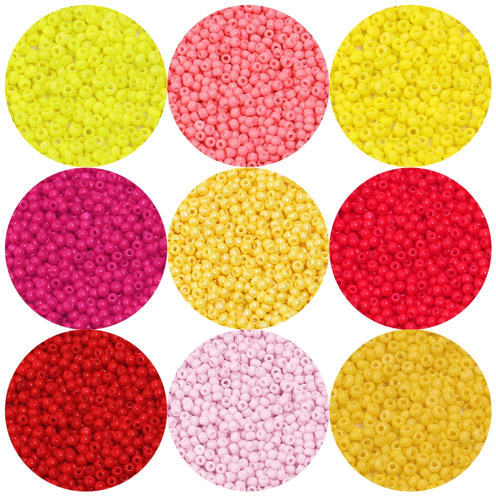 Cuentas de arroz de colores para la fabricación de joyas, 10-50g, tamaño del orificio de la botella, 0,6mm, esmalte horneado, vidrio suelto, venta al por mayor