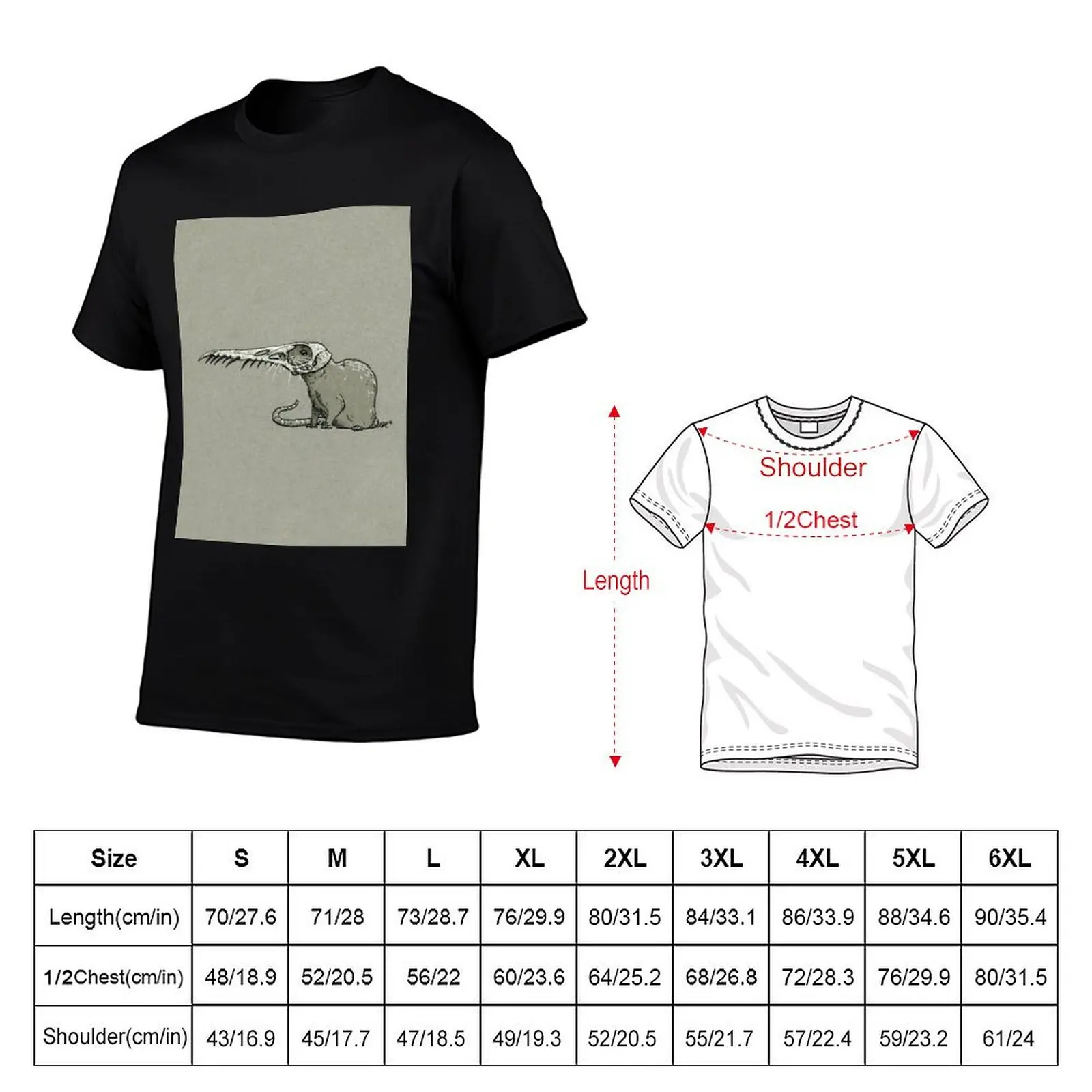 Pterosaur Skull Rat T-Shirt summer top oversized t shirt graphic shirts Aesthetic clothing cotton t shirt men