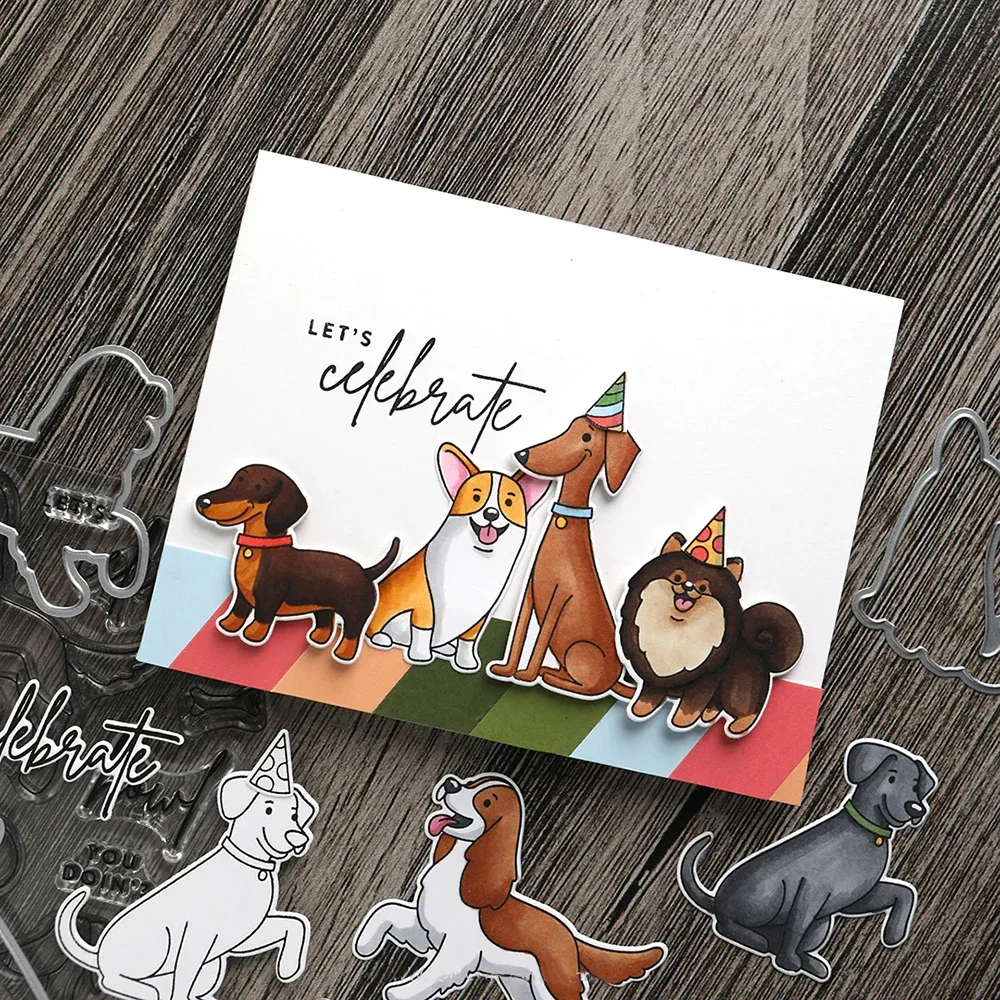 Dog Cat Birthday True Story Clear Stamps and Cutting Dies On Display Book Shoppe Sentiment Words Stamp For DIY Card Craft Making