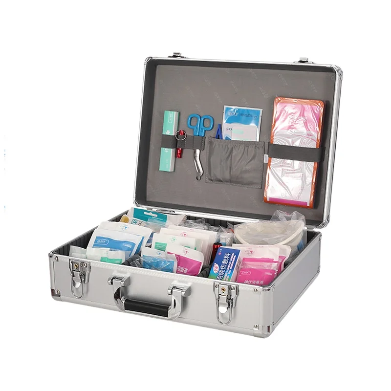 *Safety Production Laboratory Vehicle First Aid Kit Comprehensive Emergency Kit Outpatient Box ABH-S005A Aluminum