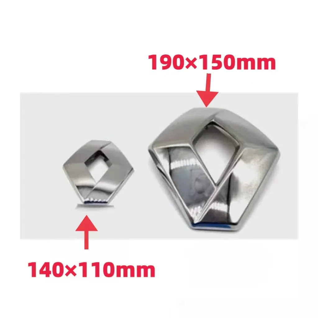 Emblema de Coche Renault Plateado de 190x150mm / 140x110mm para ABS, Tipo Clip, Compatible con Renault OEM 628909470R