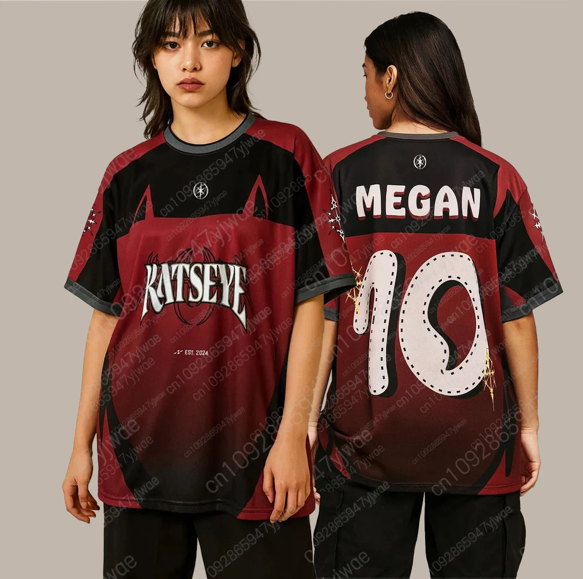 

KATSEYE Jersey Short Sleeved Round Neck Loose Fashion Streetwear Fan Gift Summer Women'S Casual Sports T-Shirt Y2k Top