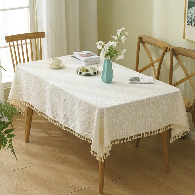 Cotton Square Tablecloth Tea Table Decoration Rectangle Table Cloth Tabletop Decor For Kitchen Wedding Dining Room Desk Cloth
