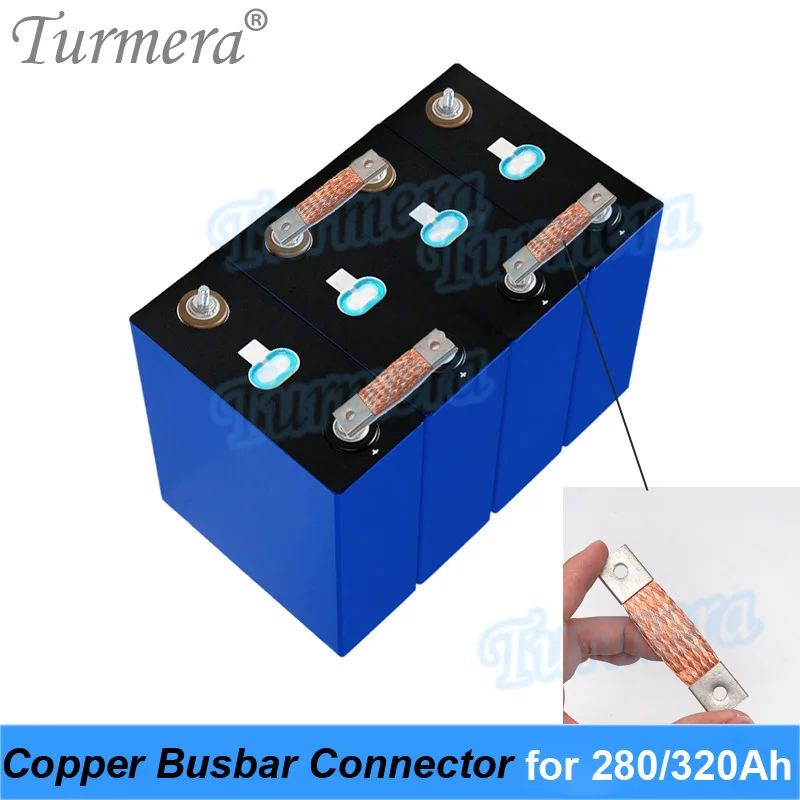 Turmera 12V Barramento Lifepo4 Bateria Conector de Cobre Flexível Furo para Furo 74mm 2mm 400A Uso em 280Ah 310Ah 320Ah Lifepo4 Bateria