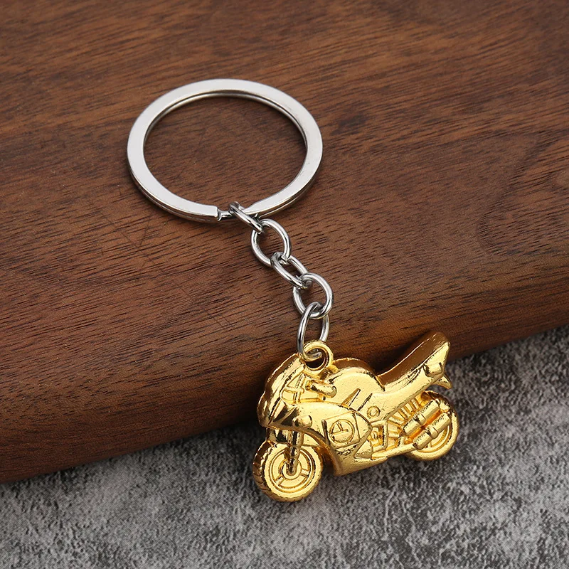 Creative Stereo Simulated Motorcycle Metal Keychain Fashion Car Advert Waist Hanging Key Ring Trendy Versatile Accessory for Men