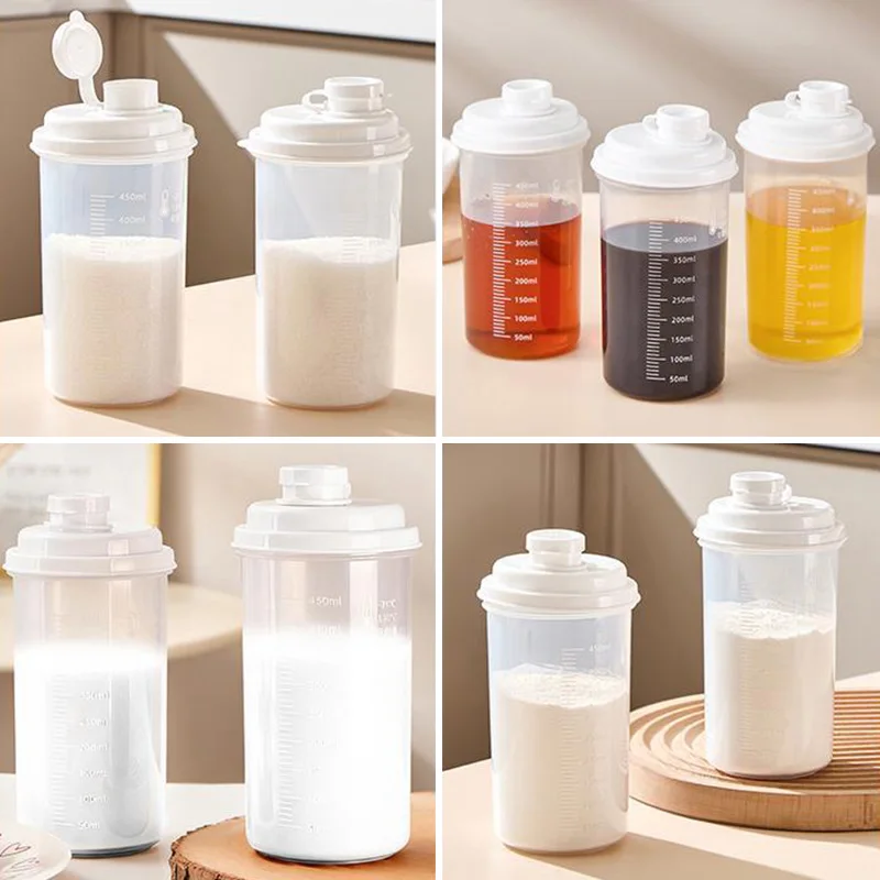 Plastic Sealed Tank Large Capacity Crisper Kitchen Organize Grain Storage Box With Scale Sealed Box Clear Jar Spice Container - view 2