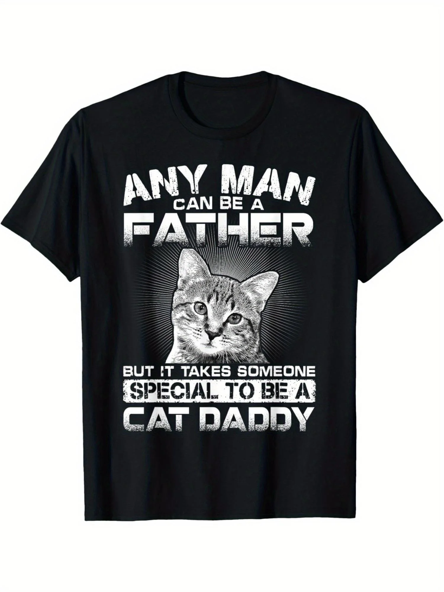 Birthday Father's Day Gift Funny Cat Daddy T-Shirt 100% Cotton O-Neck Short Sleeve Summer Casual Mens T-shirt Streetwear