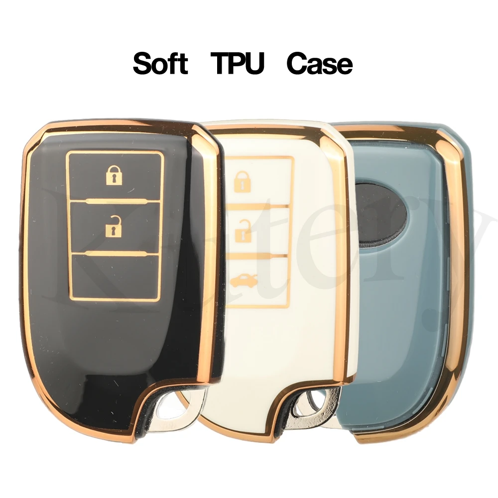 Jingyuqin 2/3 BTN Soft TPU Car Key Case Protector Cover For Toyota Prado Yaris Vios Previa Yarisl X Hiace Verso Camry