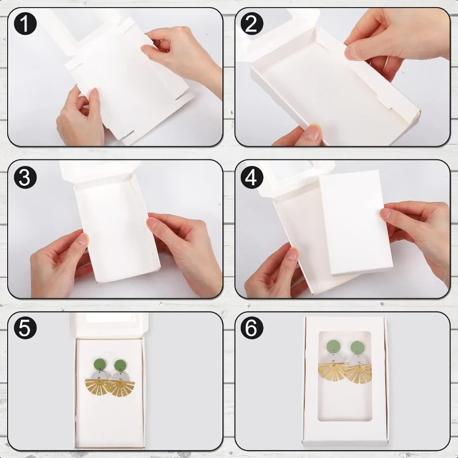 30 Pcs Jewelry Packaging Boxes 5.4"x3.4"x0.7" Paper White