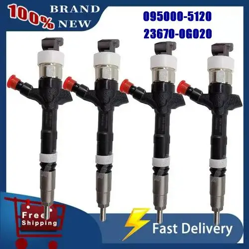 

4PCS 095000-5120 Diesel Fuel Injector assy 23670-0G020 for DENSO Toyota Avensis