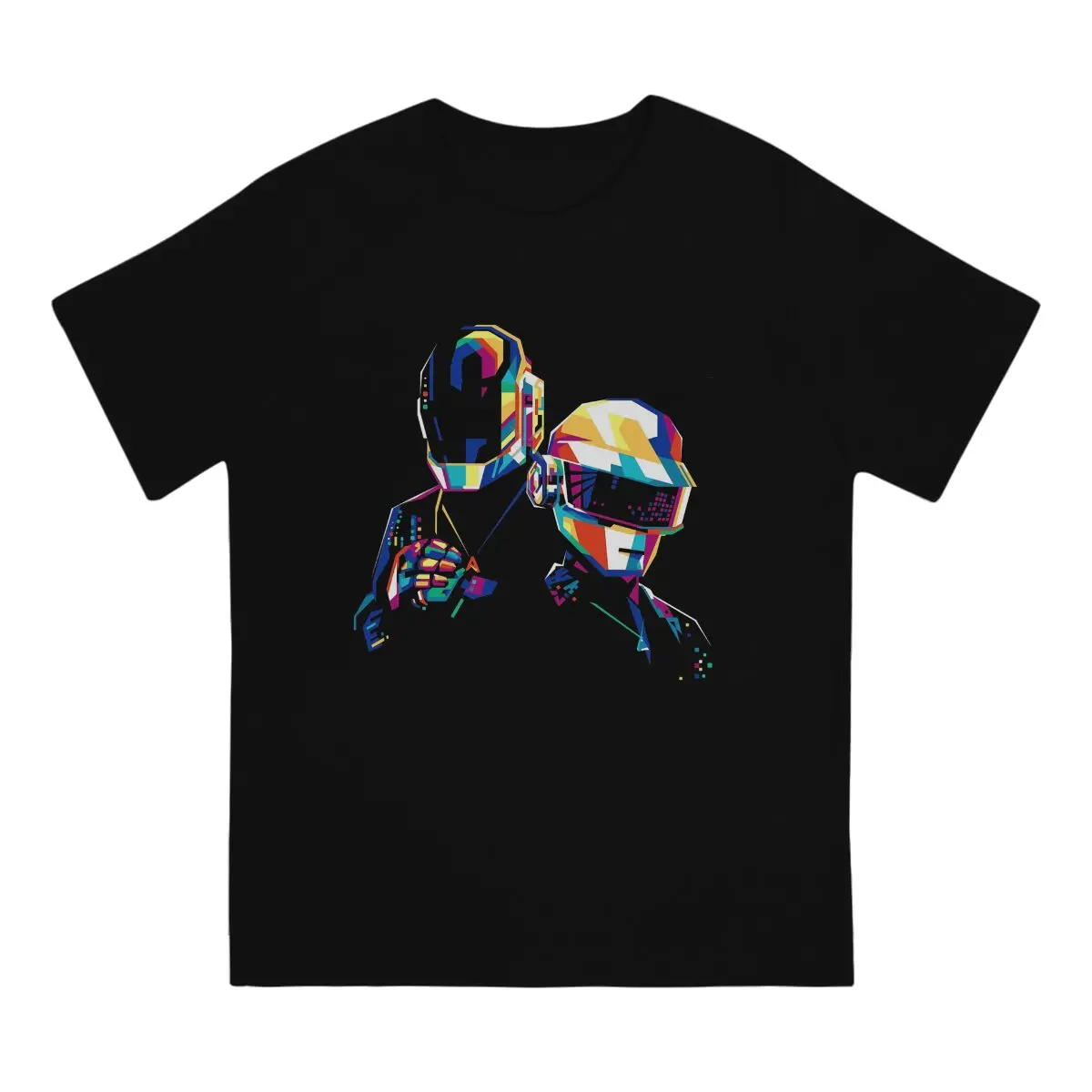 Colorful Guy Manuel de Homem Christo Man's TShirt Daft Punk Electronic Production Band Crewneck Tops 100% Cotton T Shirt