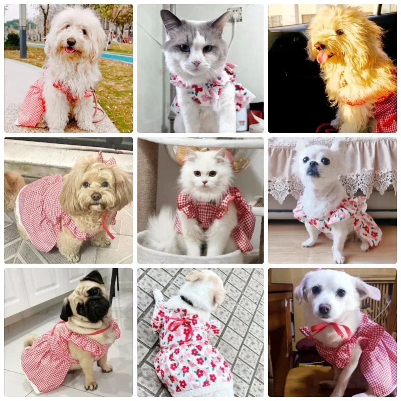 Sweet Princess Style Dog Dresses Bowknot Dog Skirt Summer Puppy Clothing Fashion Cat Princess Dress Pet Outfits Chihuahua Skirt