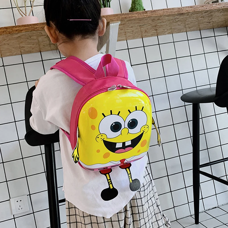 SpongeBob Cartoon Backpack for Baby Boys Girls Cute Children Backpacks Schoolbag Kindergarten Waterproof Book Bags Casual Bags