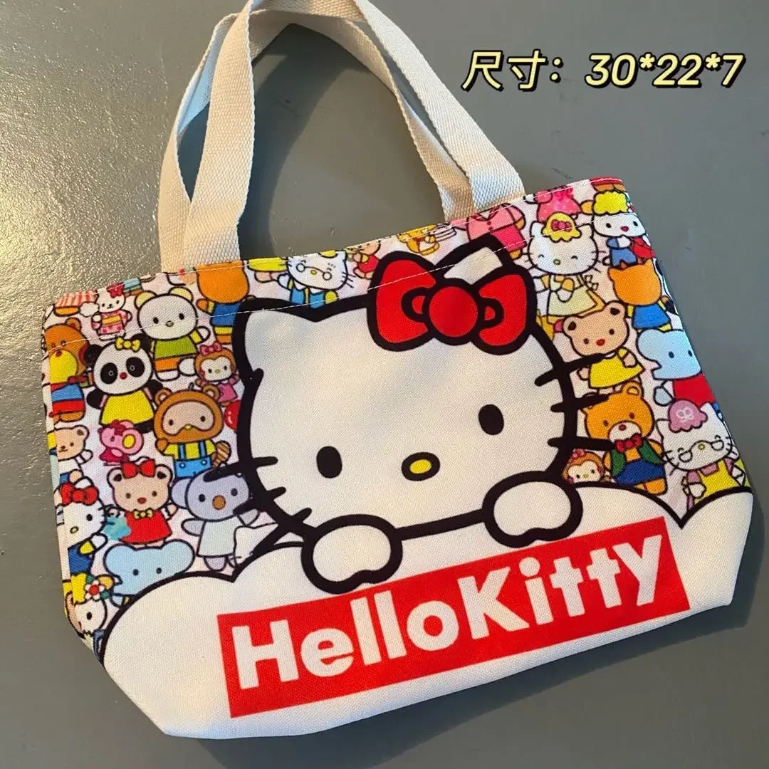 Hello Kitty płócienna torba kreskówka Kate kot przenośna torba na ramię japońskie światło i torba na zakupy o dużej pojemności torba podróżna