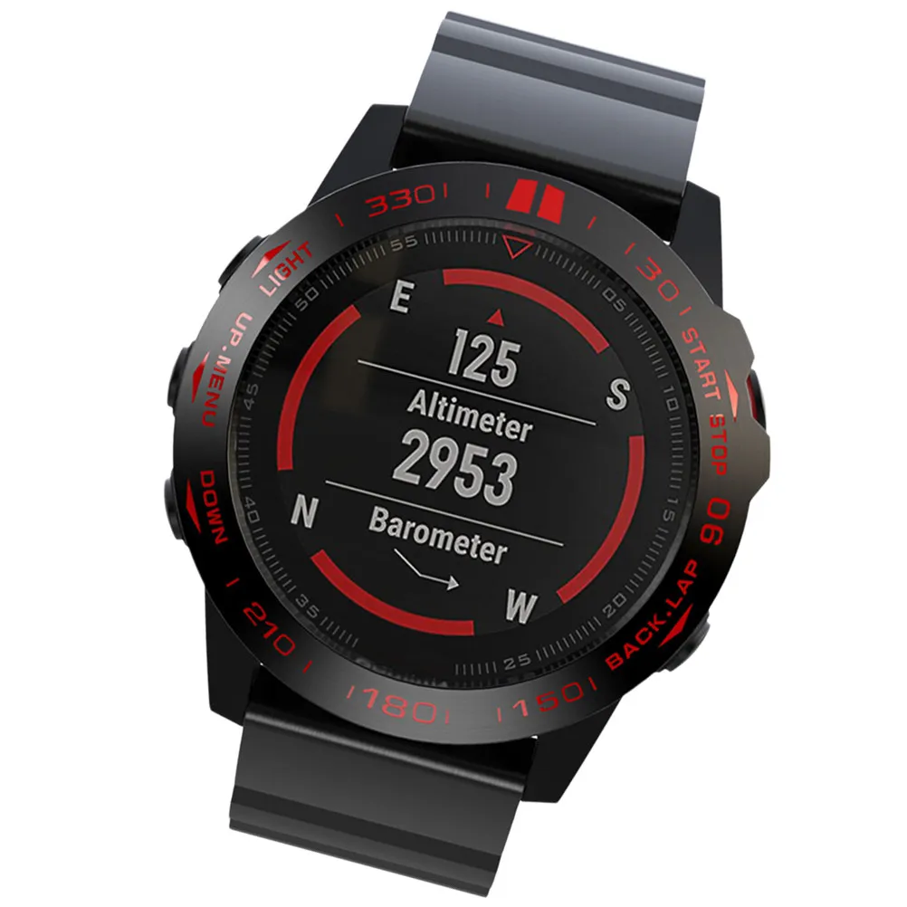 Metal Watch Protective Case Black Red Letter Durable Cover Compatible 5x Scratch Proof Lightweight Watch Frame