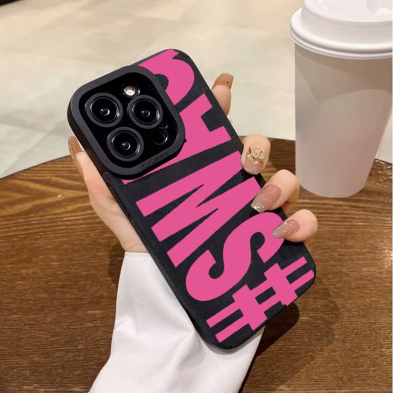Противоударный защитный чехол SWAG Pink Letter для iPhone 17, 16, 15 Pro Max, 14, 13, 12, 11, 17 Air, XR, X, XS, 7, 8 Plus, SE 2022