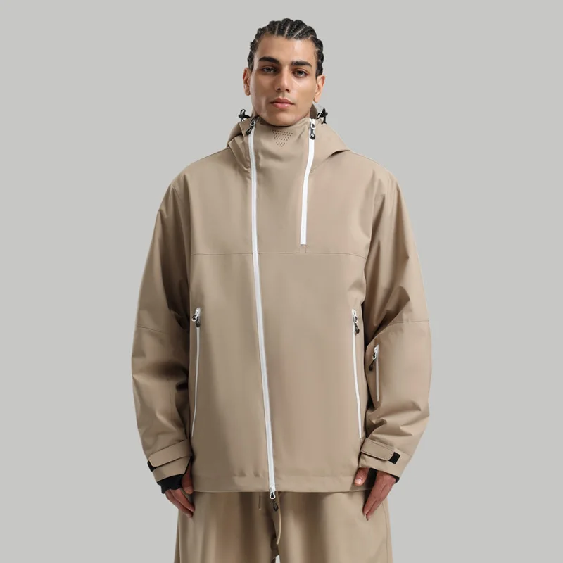 New Winter Ski Jacket Men Outdoor Windproof Waterproof Snow Jacket Women Warm Breathable Casual Sports Loose Hooded Ski Suit