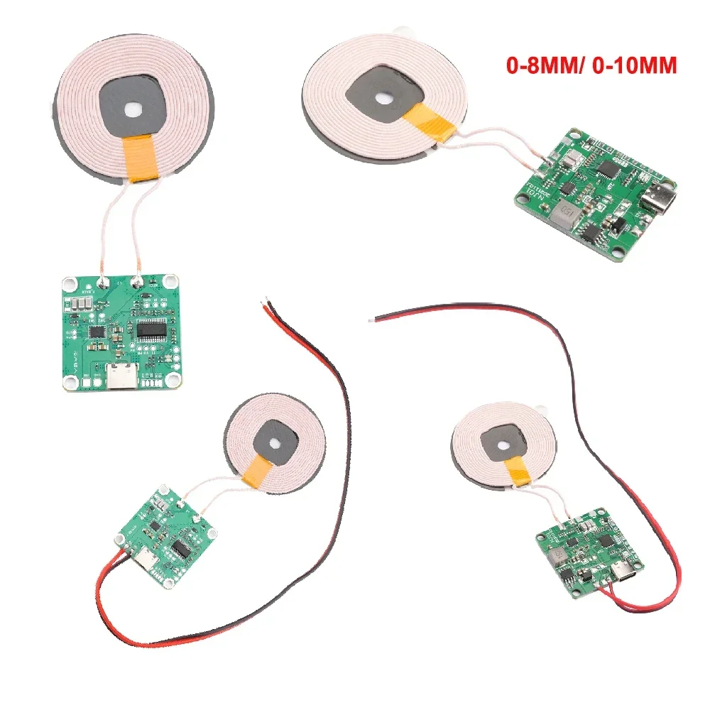 

Type-C High Power Fast Charging Module DC 5V 9V 12V 20W Wireless Charger Transmitter Circuit Coil Charger Board 0-8mm 0-10mm