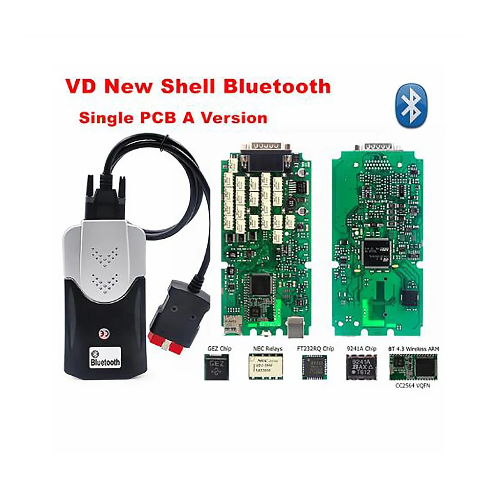 A+++ Single Board VCI Multidiag OBD2 Bluetooth Scanner TCS PRO 5V NEC Relay with Red Can filter OBD2 Diagnostic-Tool