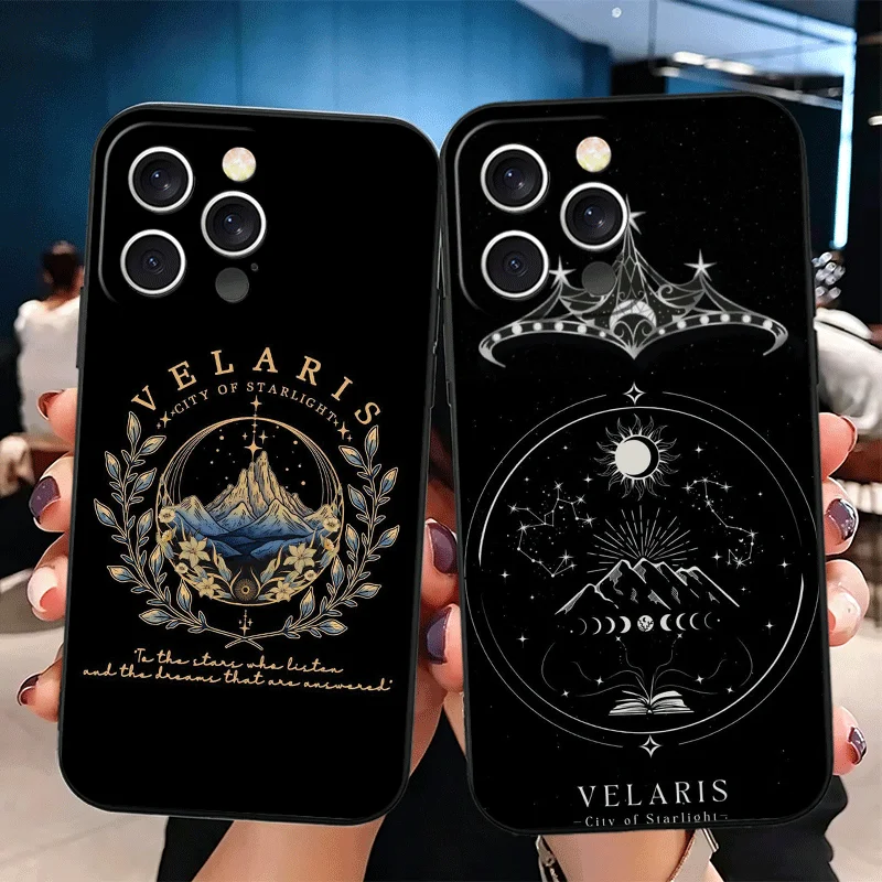 Чехол для телефона A Court of Mist Fury VELARIS City из силикона для iPhone 11 12 13 14 15 16 17 Pro Max 16E 17E Air Mini X XS, черный, мягкий, силиконовый