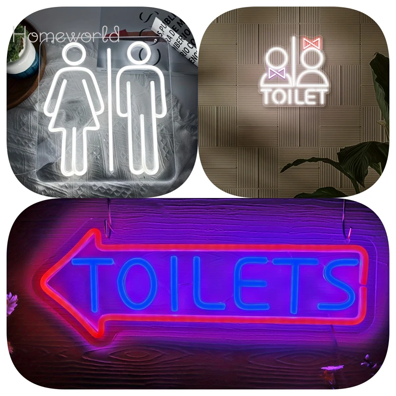 

LED Toilet Neon Sign Custom WC Directional Neon Men Women Figure Sign Decoration Lamp Washroom Entrance for Party Bar