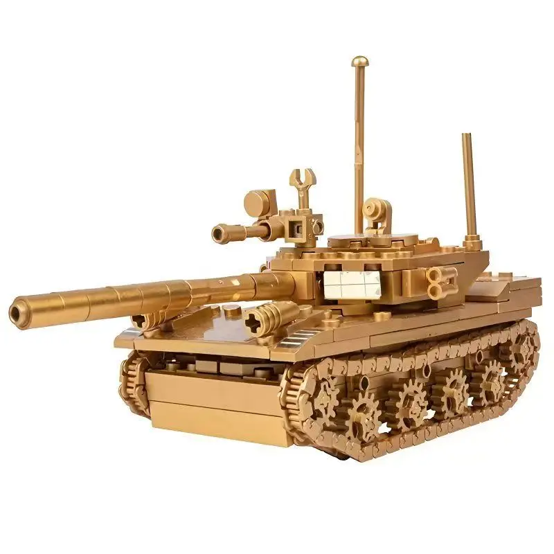 2025 Golden Military T85 Main Battle Tank Building Blocks WW2 Army Soldier Figures Bricks Educational Toys for Children Boy Gift
