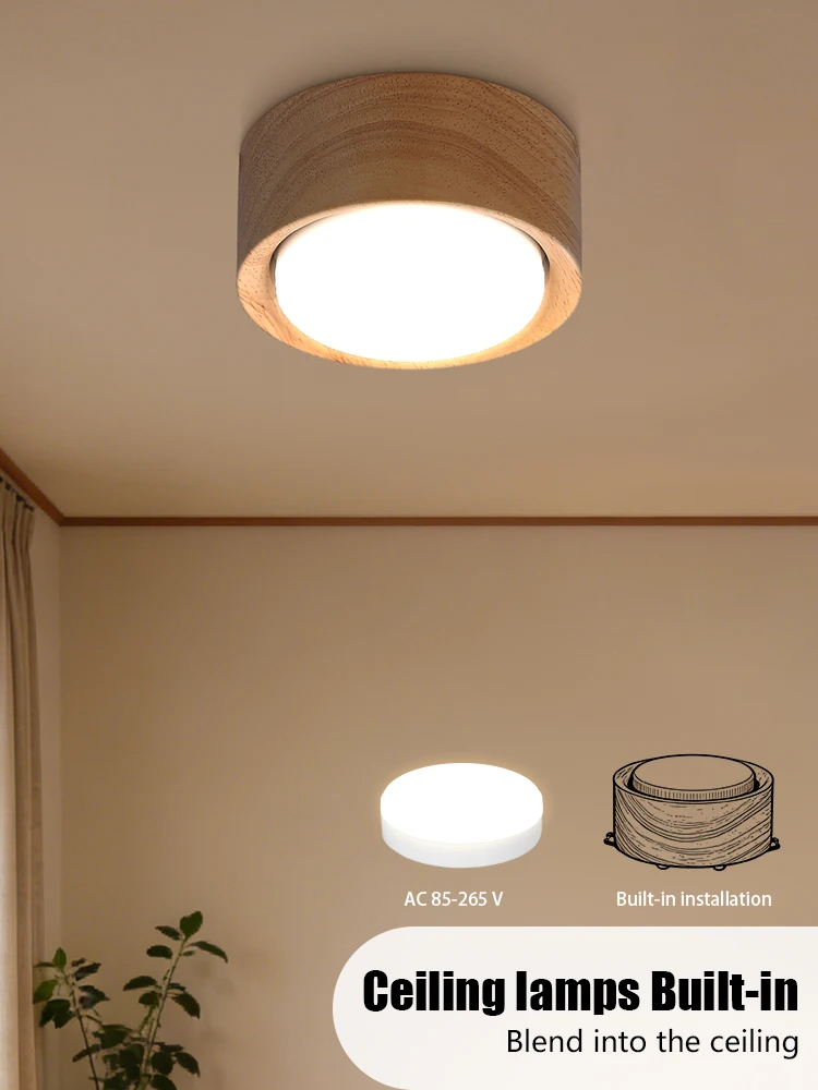 木目調ランプ-180-265v-埋め込み型ダウンライト-ラウンド-led-パネルライト-スポットライト-リビング-ダイニング-ルーム-バルコニー-ベッドルーム-ランプ-ホーム用
