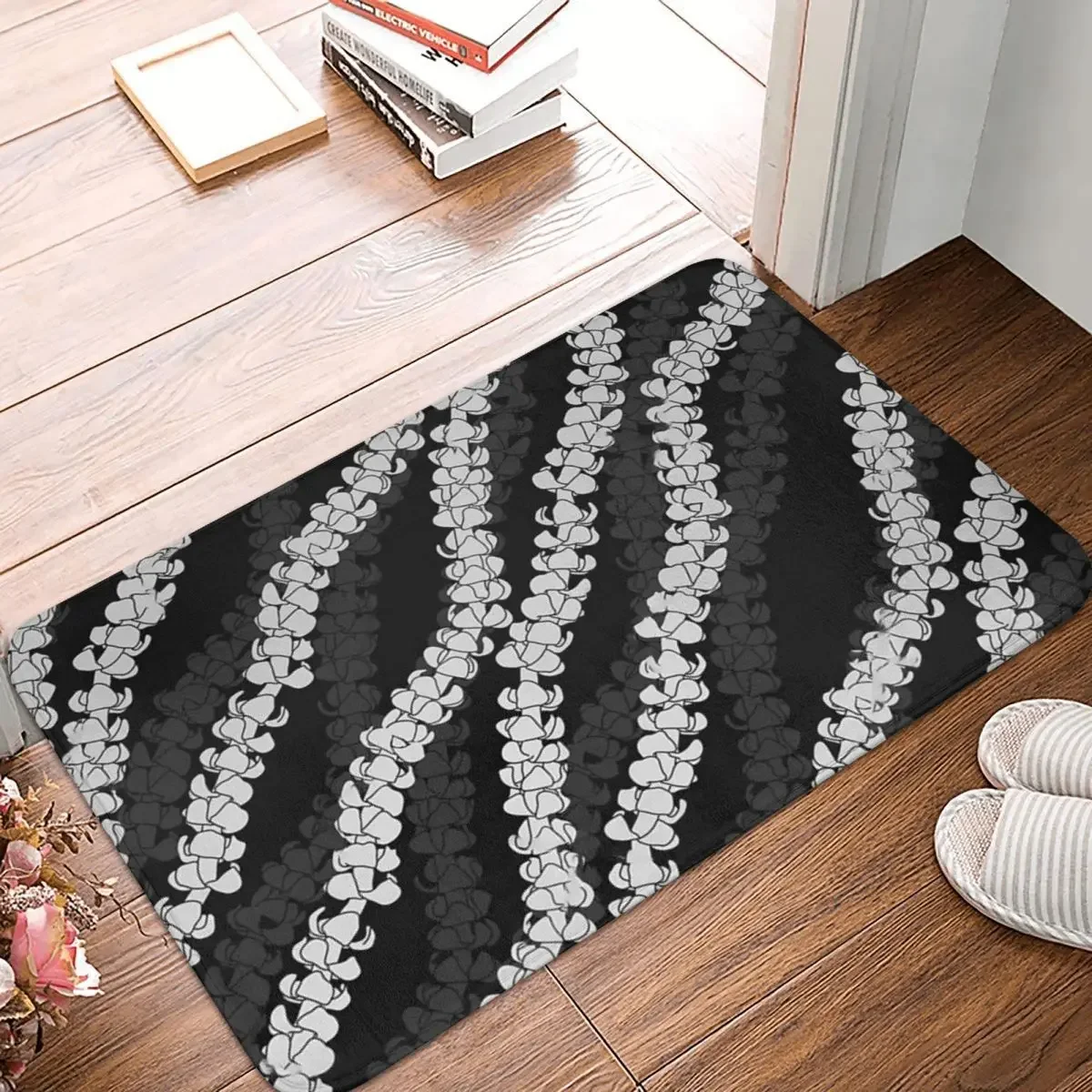 

Puakenikeni Single Leis On Turquoise Doormat Rug Carpet Mat Footpad Polyester Non-slip Dust-Proo Entrance Kitchen Balcony Toilet