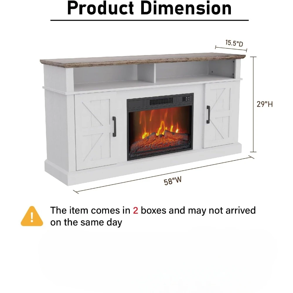 Fireplace TV Stand，for TVs Up To 65