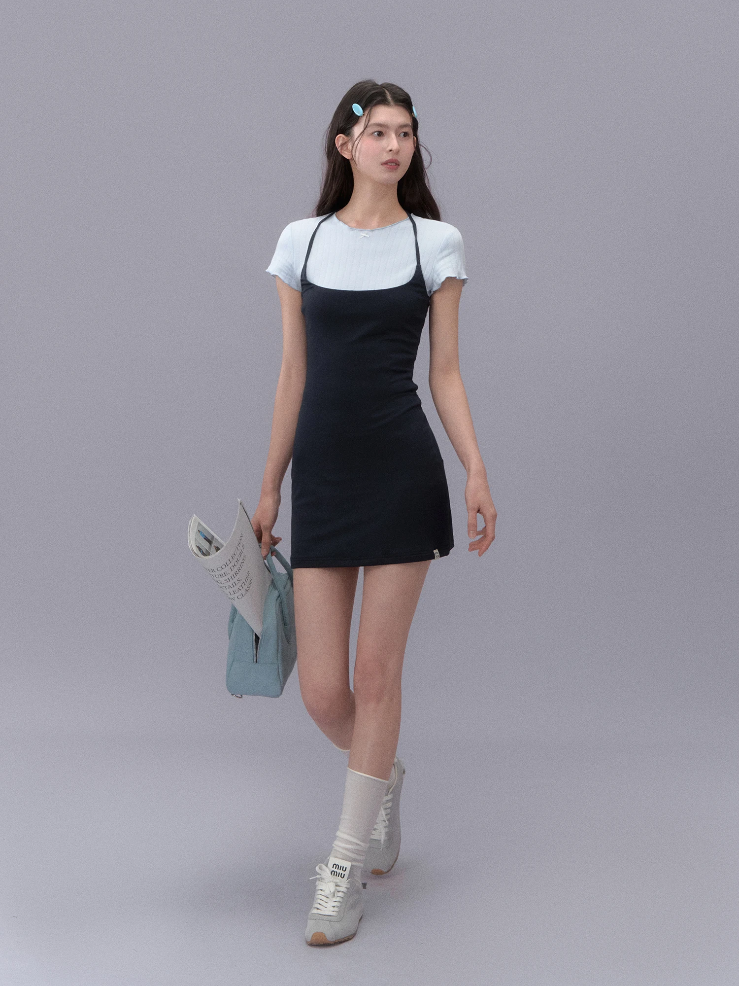 LaluneDuCiel Trendy Hot Lady Pure Color Slim Fit für Dr. Damen Sommer oder kniehoher Par Dr. Ample Stoff Bouncin