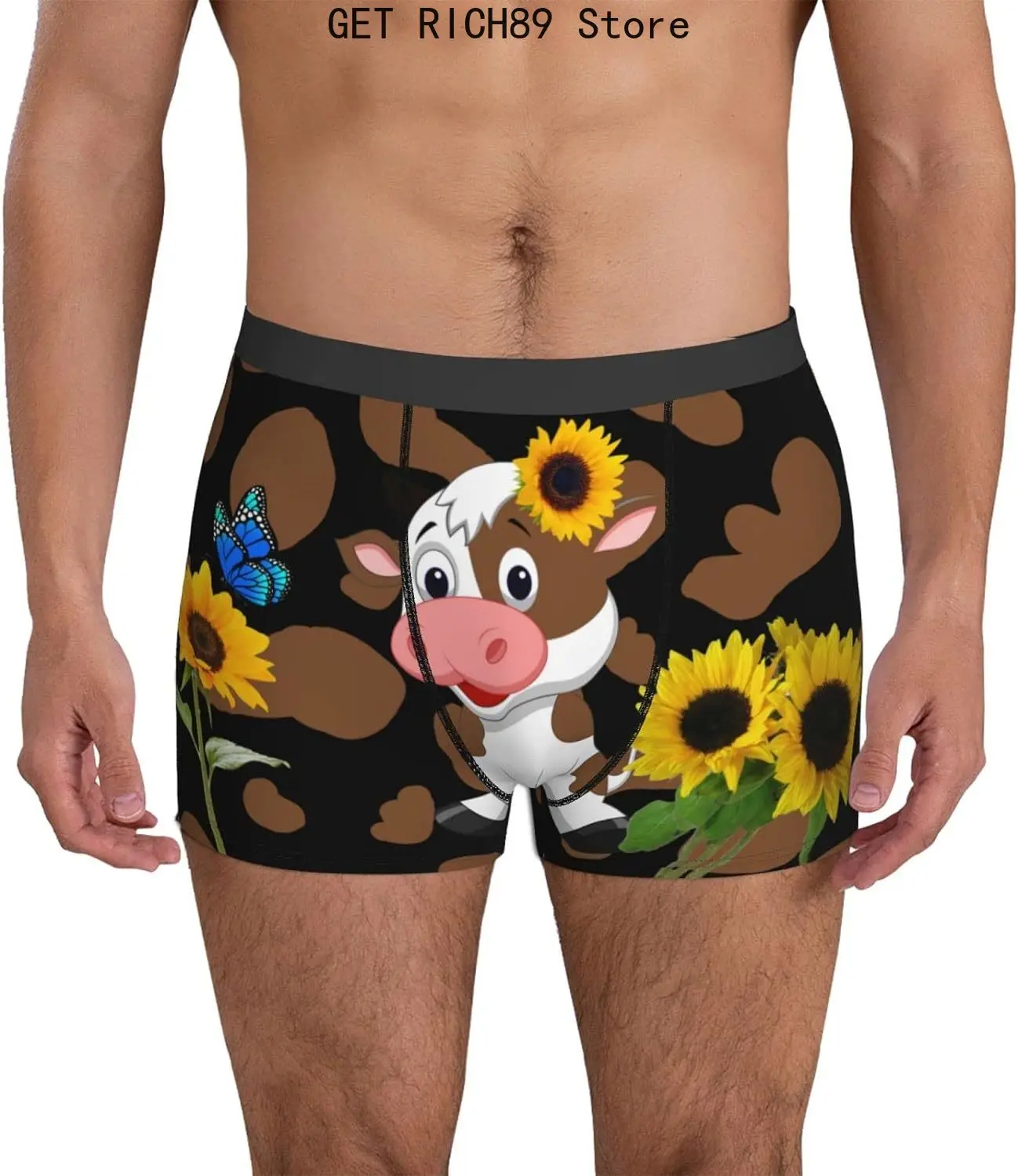 Cartoon Cute Corgi Puppy Dog Men Underwear Boxer Brief Moisture Wicking Trunks