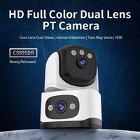 5MP HD Wifi PTZ Camera Outdoor 3MP Dual Lens Dual Screen AI Auto Tracking Baby Monitor  Full color Night Vision CCTV IP Camera