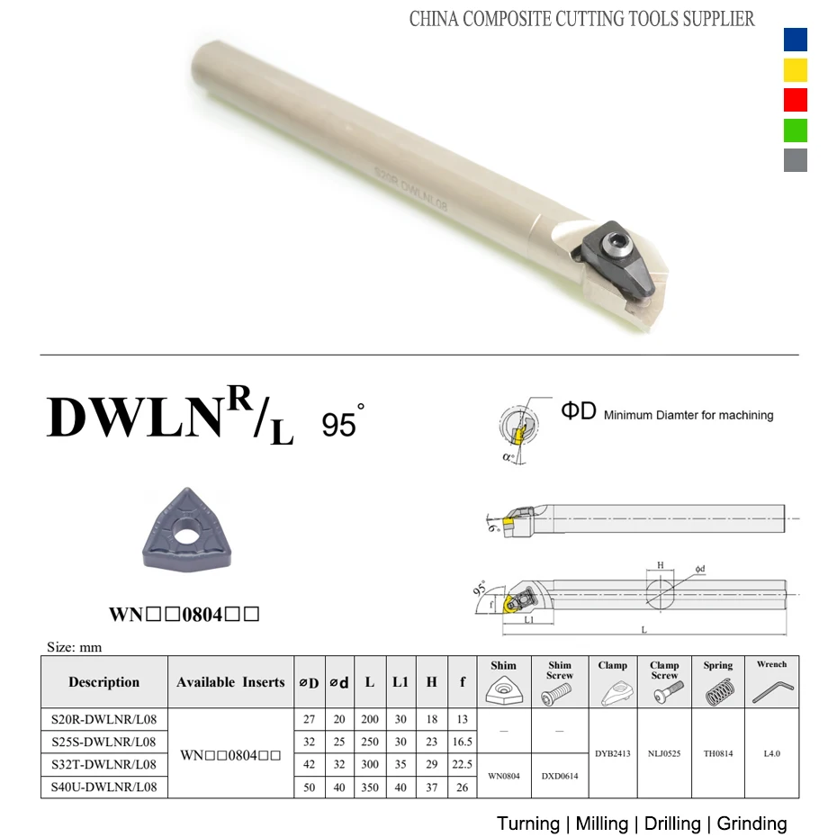 S20R/S25S/S32T/S40U DWLNR08 DWLNL08 Internal Turning Tool Holder High Quality CNC Lathe Cutter For WNMG 080404 080408 431 432