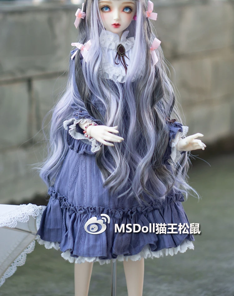 1/3 Bjd Wig Gradient Color Long Curly Hair 1/4 BJD MDD Doll Wig Anime Style Hair Accessories DIY Dress Up Female Toy for Girls