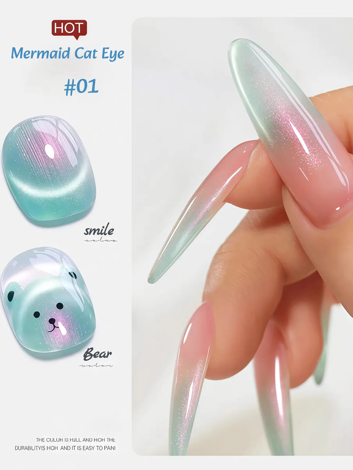 1-6 pièces ZH été charmante sirène perles de verre oeil de chat Gel vernis à ongles nouveau rose violet Premium scintillant Mini ampoule Nail Art