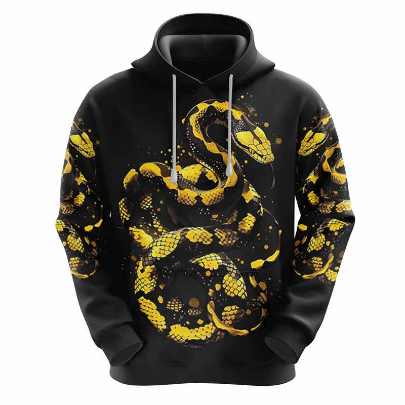 

3D Print Fashion Horror Snake Animal Graphic Men's Hoodies Casual Loose Comfortable Pullover Top Daily Street Hip Hop Sweatshirt