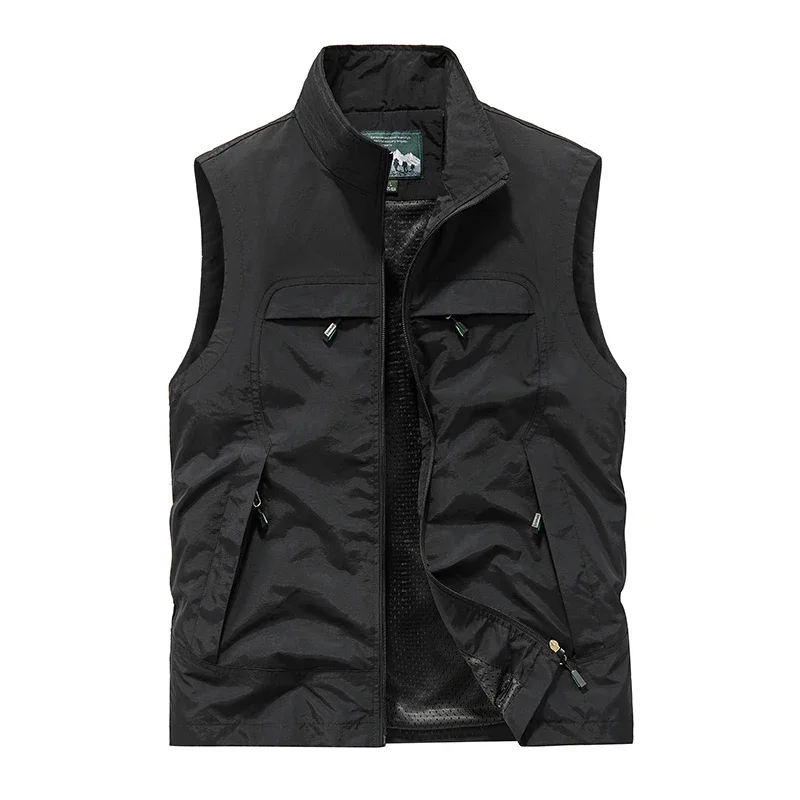 

Vests Breathable Comfortable Men Clothing Solid Color Sleeveless Jacket Fashion Casual Style Outwear Zipper Quality Oversize 5XL