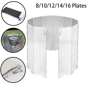 접이식 가스 스토브 바람막이, 알루미늄 합금 바람막이, 바람막이 버너 스크린, 야외 캠핑, 8, 10, 12, 14/16 플레이트 