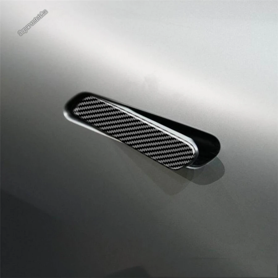 

Side Door Handle / Wing Case Rearview Mirror Cover Trim Carbon Fiber Style Fit For Kia EV6 GT 2022 2023 2024 Exterior Refit Kit
