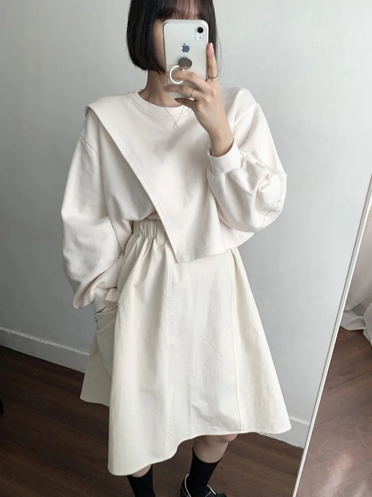 

Ele ort round Ne Sweatirt Women's Autumn Winter New Loose Base irt Small Size Outerwear Top Comfortable Casual St...