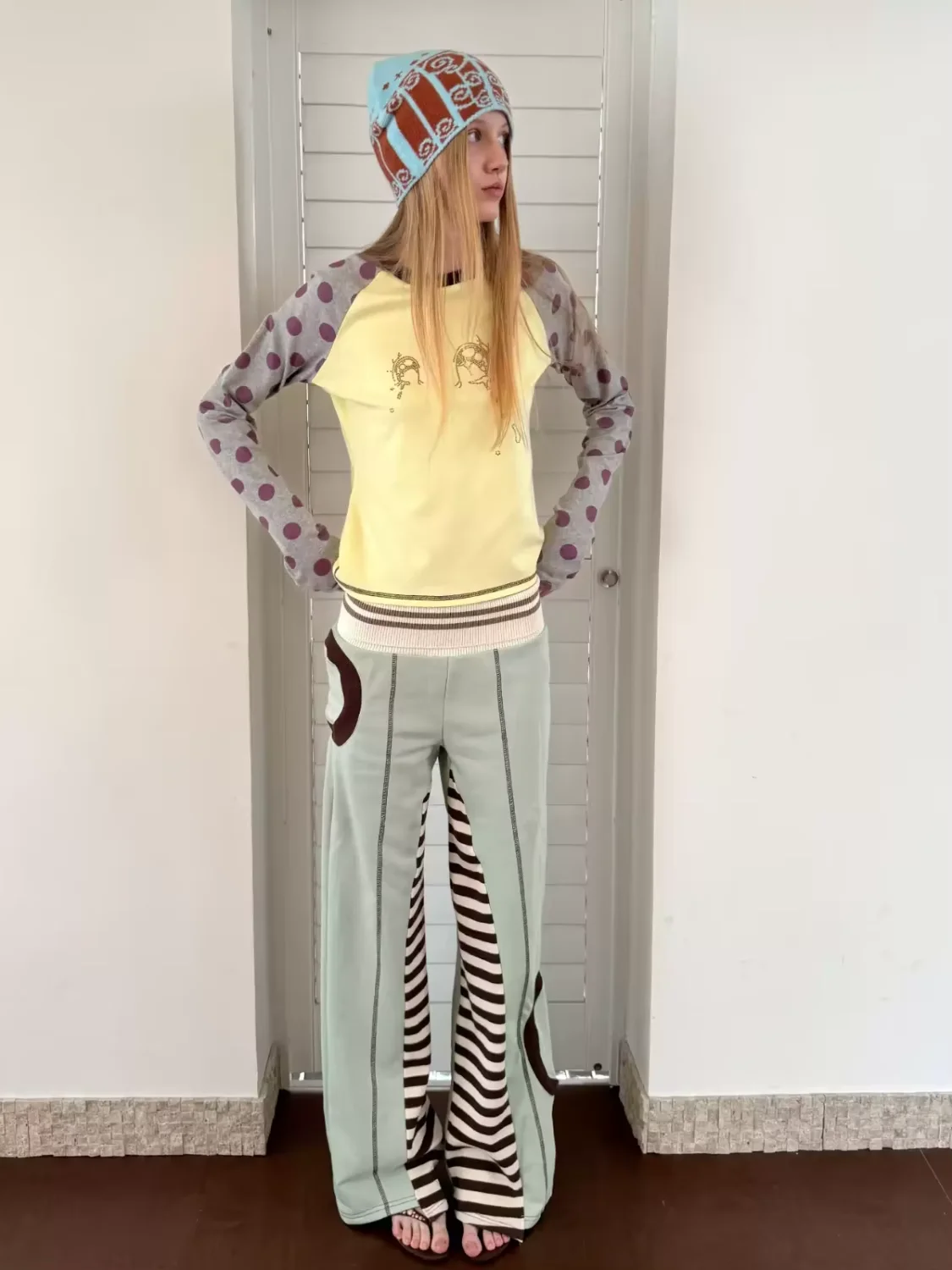 Harajuku Autumn Street Long Sleeve Tee Crying Face Graphic Slim Vintage 2000s Sweet Subculture Y2k Aesthetic Polka Dot RaglanTop