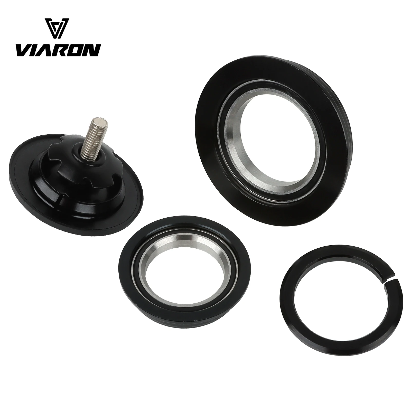 

VIARON Bicycle Headset Aluminum Alloy Material Compatible With Fork Steerer Tubes Straight 28.6mm / Tapered 39.8mm MTB Parts