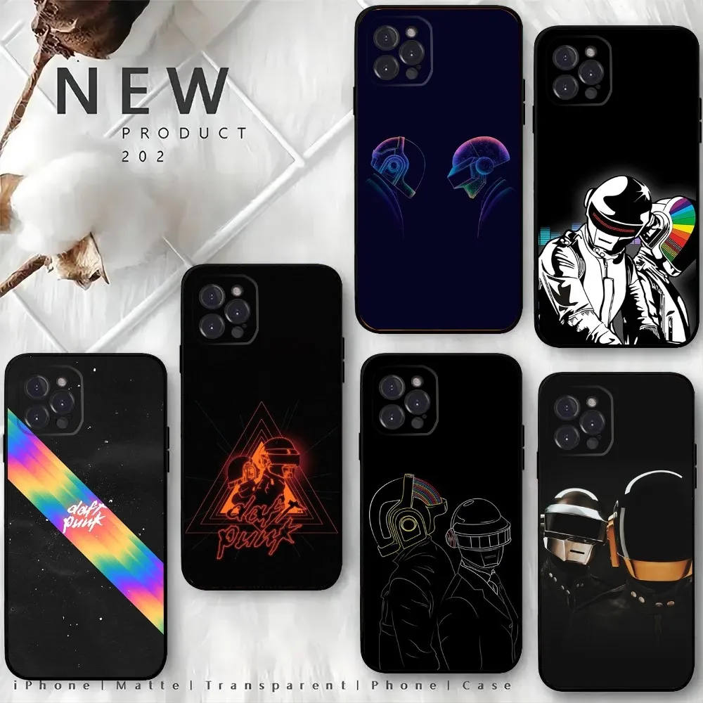 D-Daft P-Punk Band Phone Case For iPhone15,14,13,12 Mini 11 Pro XR,X,XS,MAX 6S,7,8 Plus Silicone Cover Soft Black