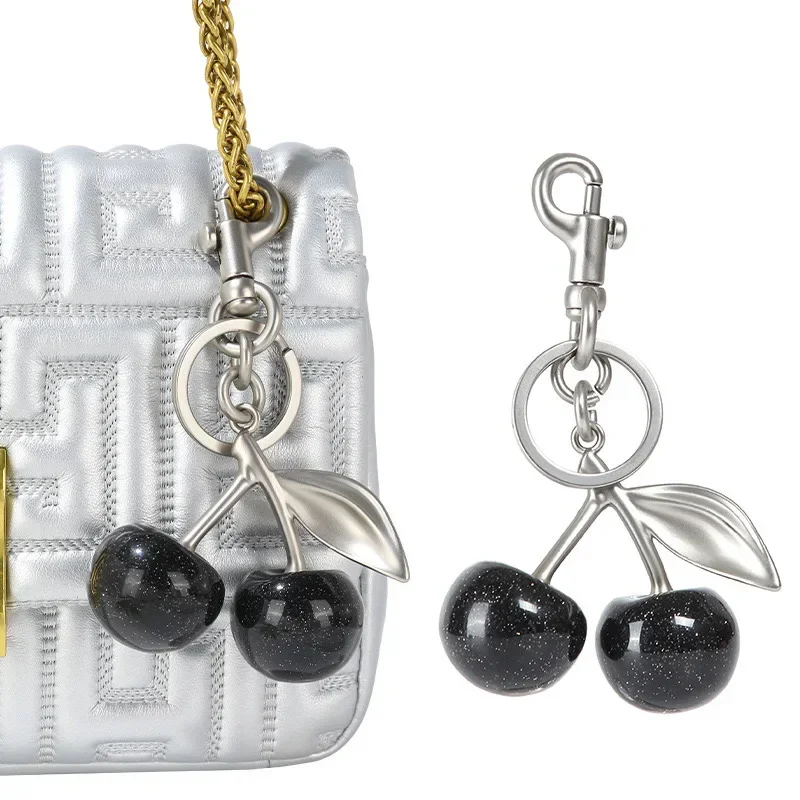 

Black Cherry Charm Accessory Cherry Pendant Keyring Adornment Fashionable Pendant For Coach Bag Women's Handbag Shoulder Bags