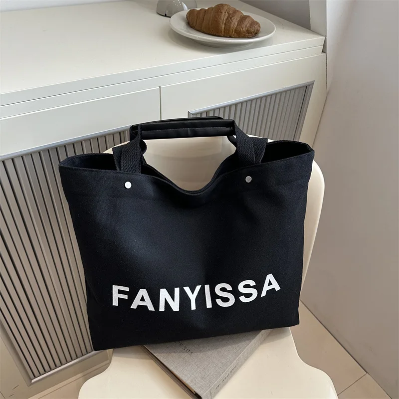 Letter personalized large capacity canvas bag versatile tote bag