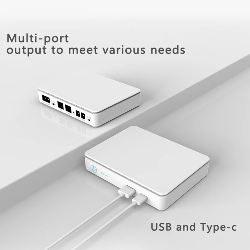 Imagem -05 - Mini dc Ups Backup Power Bank com Bateria de Lítio Usb Tipo-c Poe Fonte de Alimentação para Router 10400mah 15600mah 5v 9v 12v