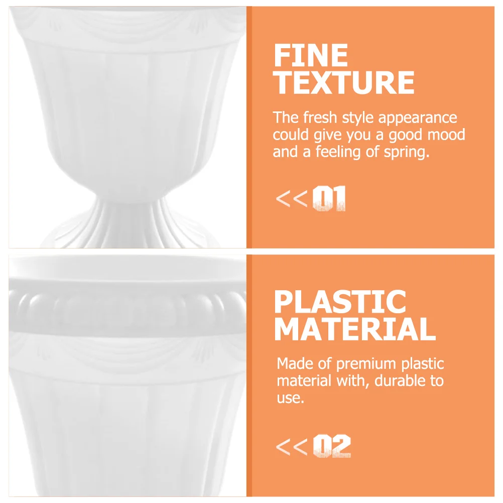 

1 set Roman Column Flower Pot White Plastic Balcony Planter Decorative Home Decor Wedding Ceremony Ornament Durable for Outdoor