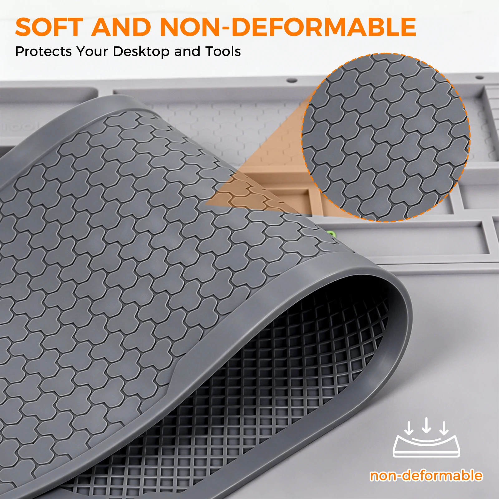 Toolour Silicone Soldering Mat Heat Resistant Electronic Repair Work Mat Insulation Silicone Repair Mat with Magnetic Area