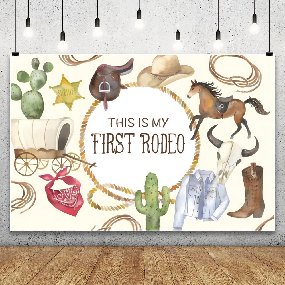 خلفية تصوير رعاة البقر الغربية أول روديو لاستحمام الطفل للأطفال في عيد الميلاد الأول، سرج مزرعة الحصان، خلفيات ديكور للحفلات